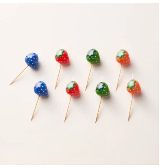 Kate Spade New York x Target 8pk Strawberries Celebration Candles NWT - Picture 1 of 8